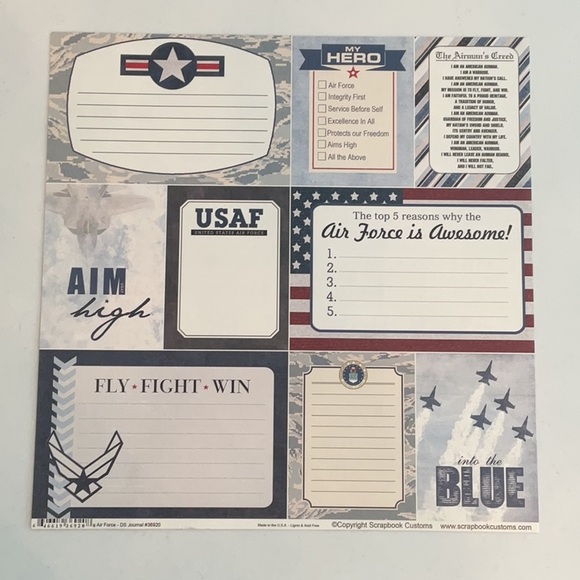 Air Force Scrapbook Paper & Stickers Bundle - Picture 6 of 11